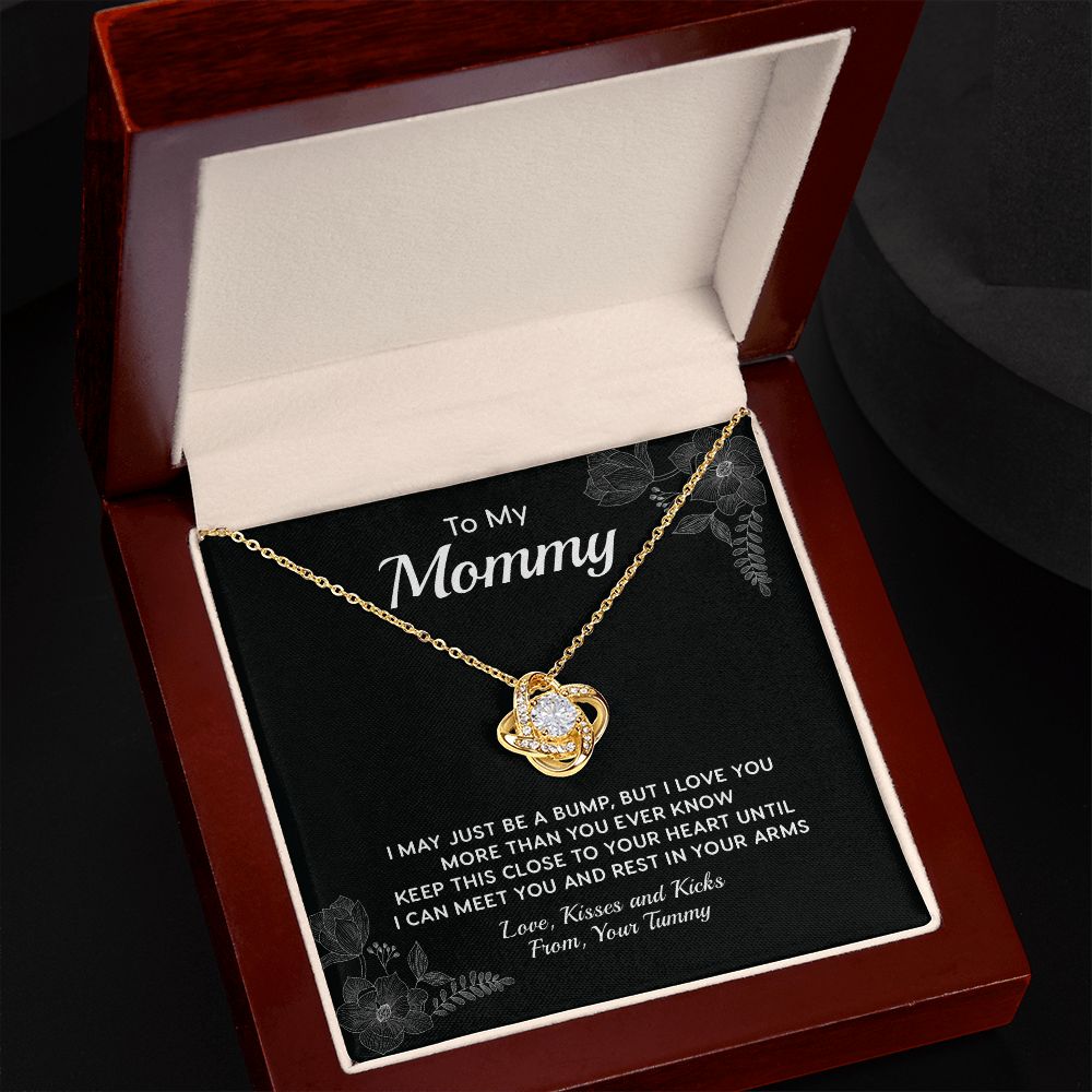 To My Mommy Message Sentimental Mother’s Day Gift from Unborn Baby, Pregnancy Necklace Gift for Mom