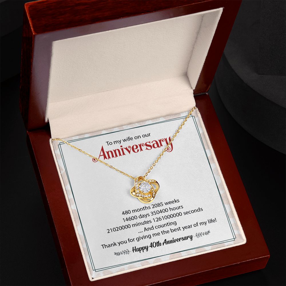 To My Wife On Our Happy 40th Anniversary Thank You For Give Me The Best Year Of My Life