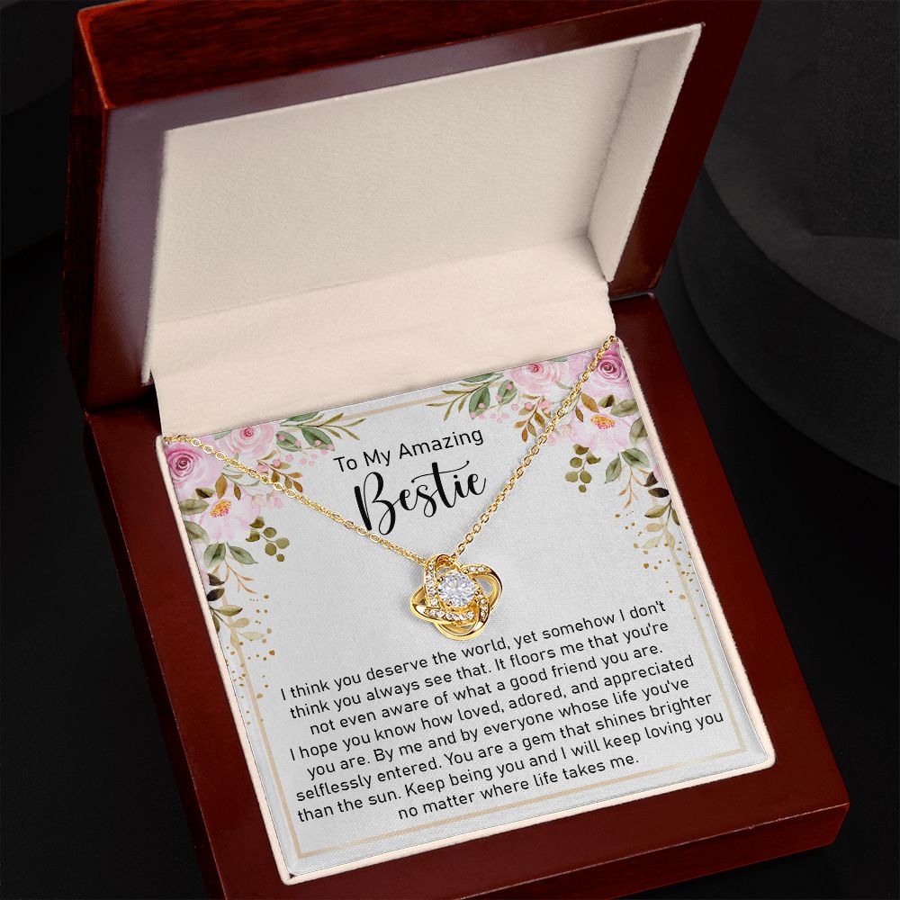 To My Amazing Bestie Necklace Gift with Note