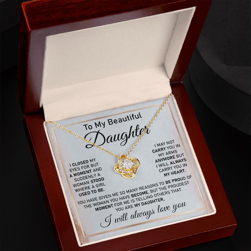 Daughter Necklace Gift with Proud Parent Message