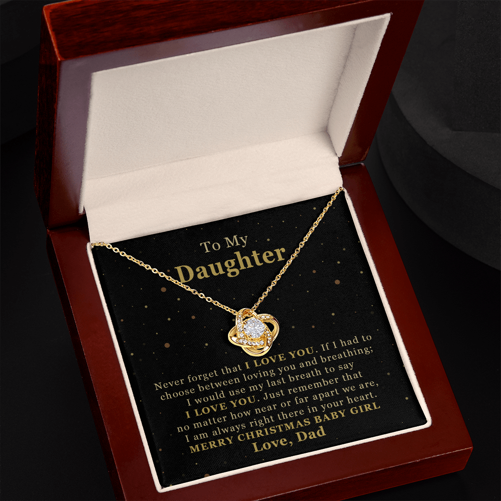 Christmas Necklace for Daughter from Dad With Message Card