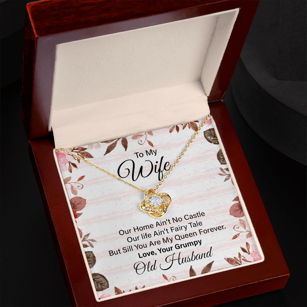 Wife Necklace Gift from Grumpy Old Husband with Note
