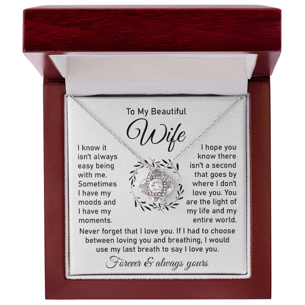 Necklace Gift for Wife With Deep Love Message Card