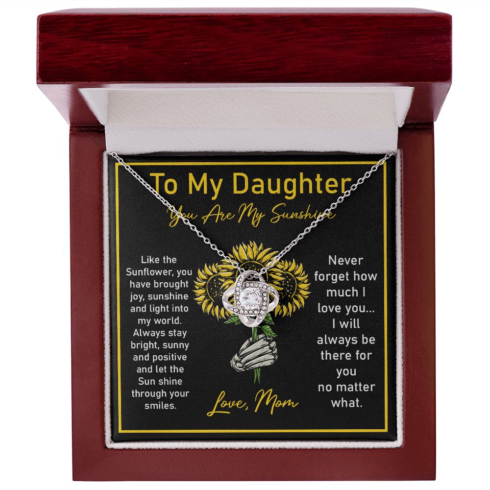 Daughter Necklace Gift from Mom with Sunflower Note