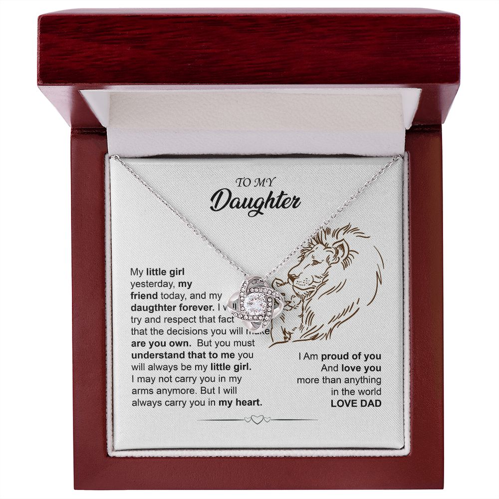Dad to Daughter Lion Heart Necklace Gift