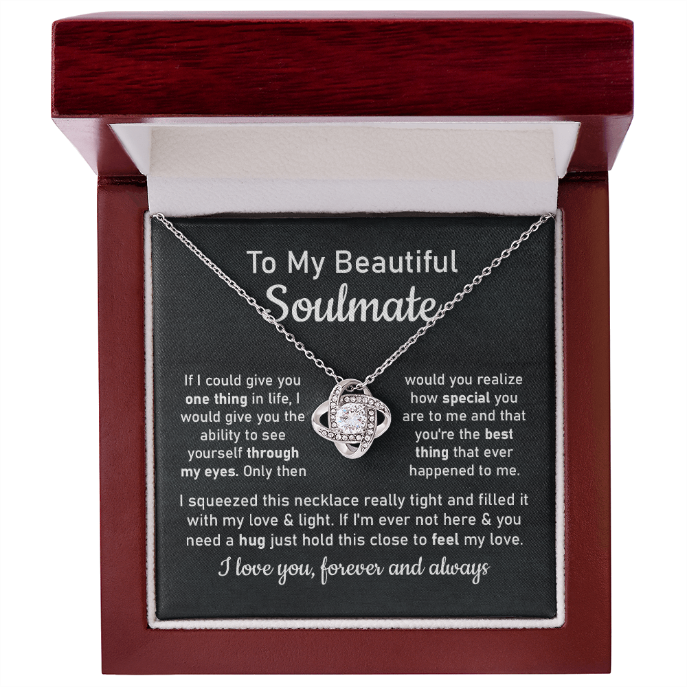Soulmate Necklace Gift for Her with Message Card