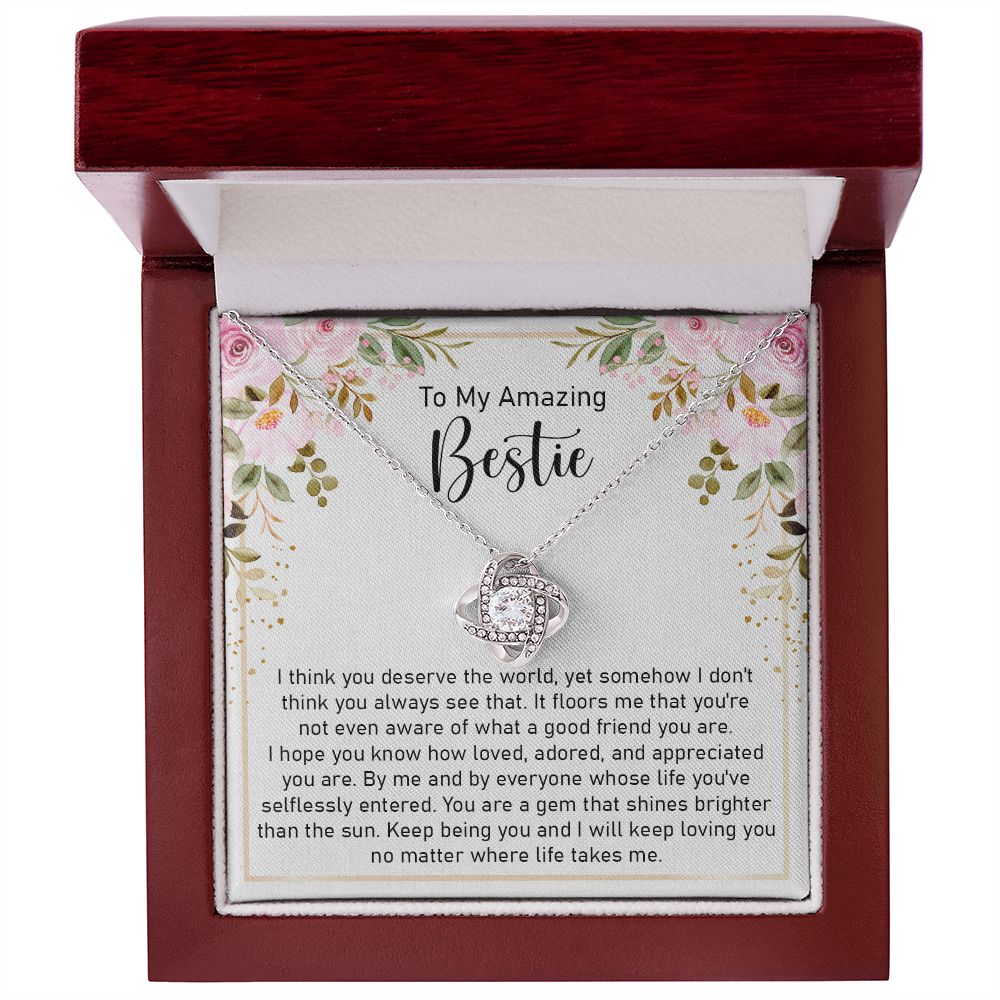 To My Amazing Bestie Necklace Gift with Note on Friendship Day