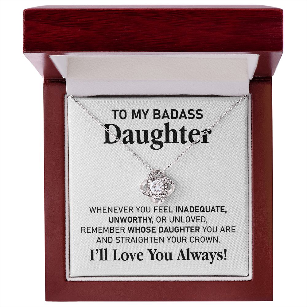 Badass Daughter Necklace Gift with Bold Message
