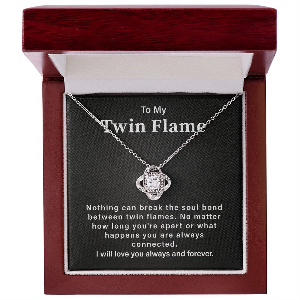 Twin Flame Necklace Gift for Soulmate With Message Card