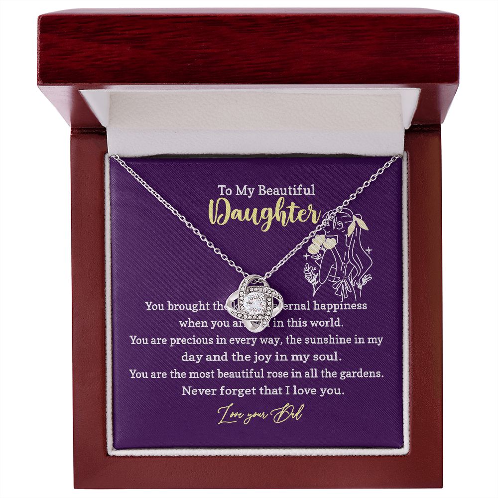 Daughter Necklace Gift from Dad with Message Card