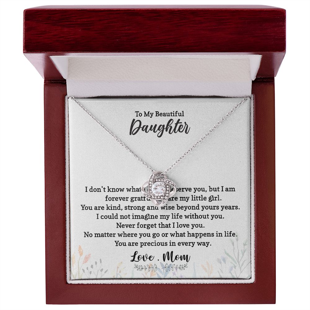 Daughter Necklace Gift from Mom with Loving Card