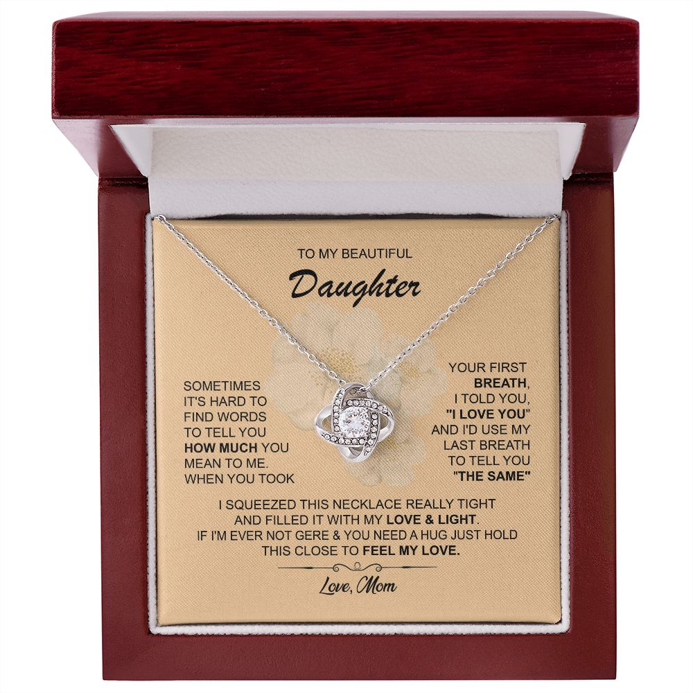 Necklace for Daughter from Mom with Hug Message