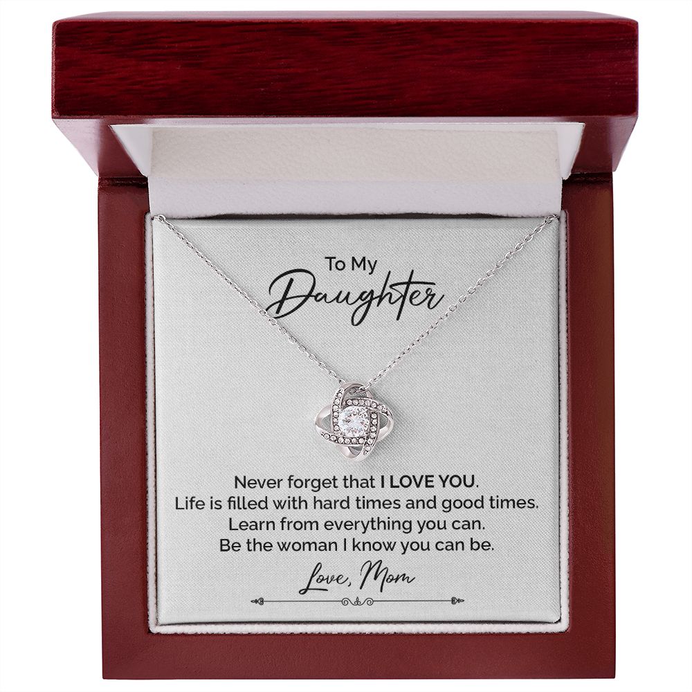 To My Daughter Necklace from Mom with Inspiring Note