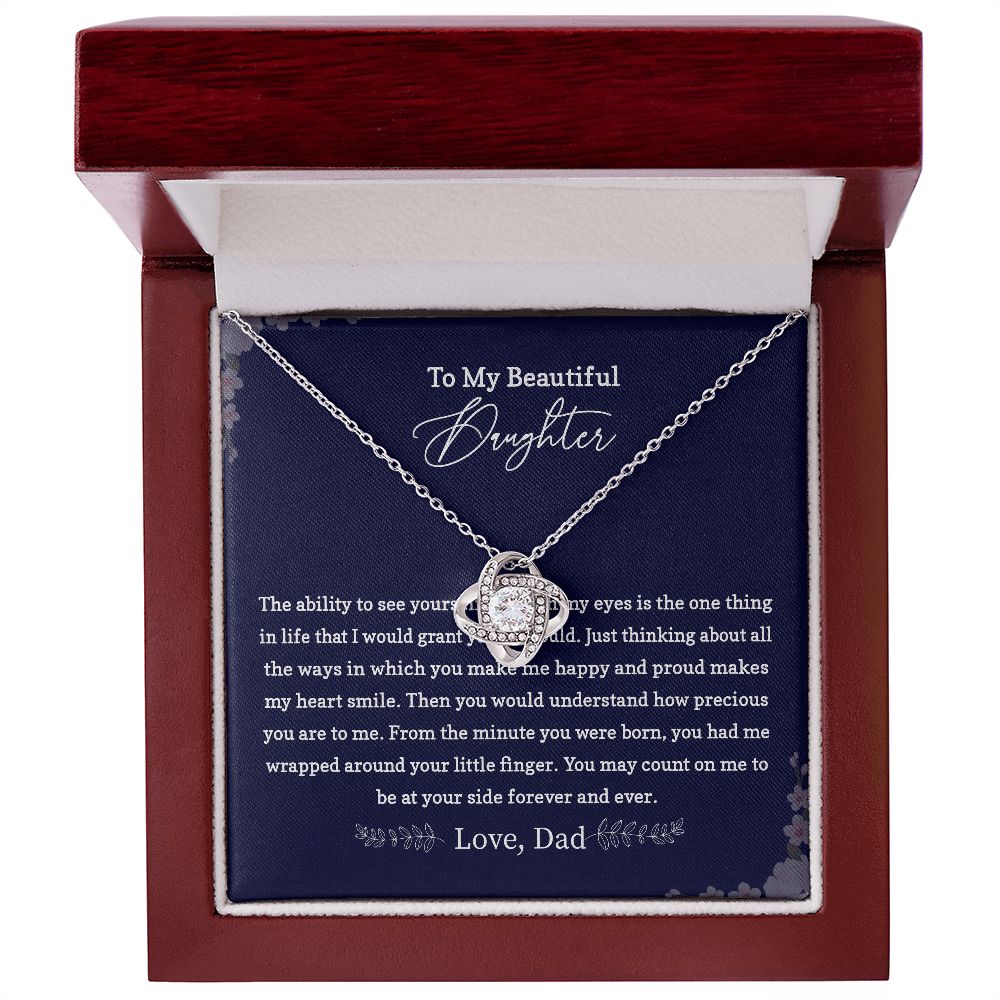 Daughter Necklace Gift from Dad with Love Note