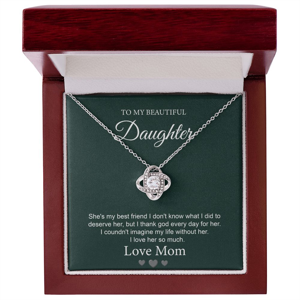 Daughter Necklace with Message from Mom