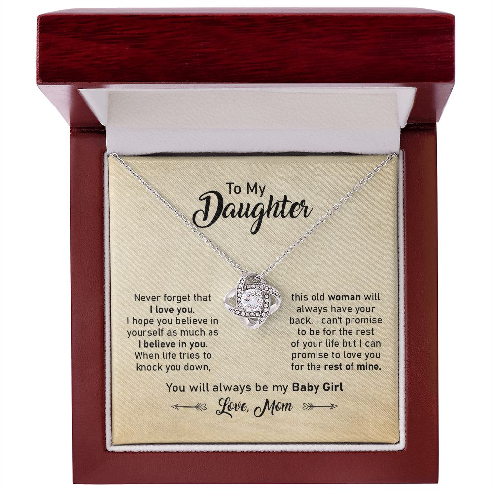 Daughter Necklace Gift from Mom with Inspirational Card