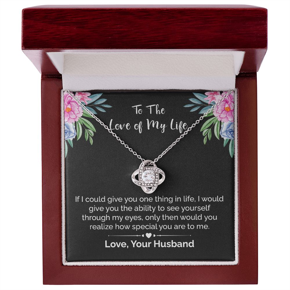 Love of My Life Necklace from Husband With Message Card