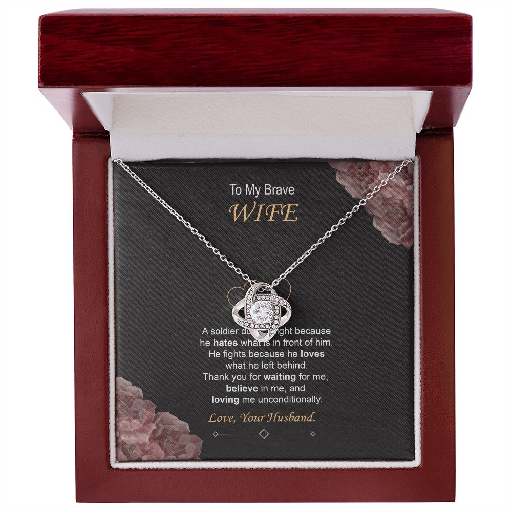 Military Husband to Wife Necklace Gift With Message Card