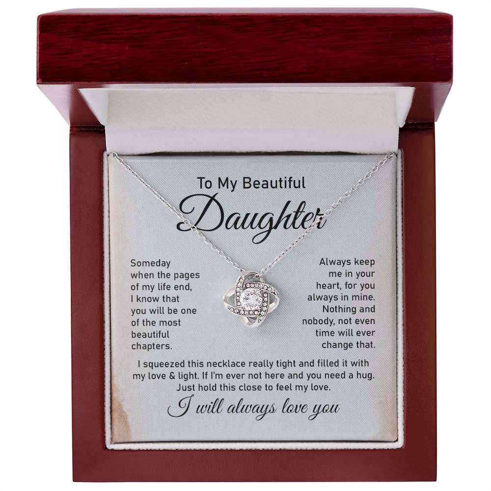 Daughter Necklace Gift with Eternal Love Message