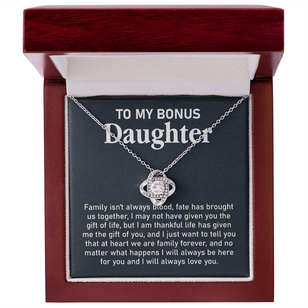 Bonus Daughter Necklace Gift with Family Forever Note
