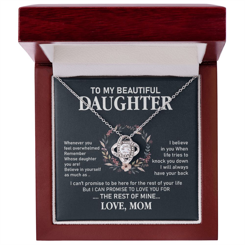 Daughter Necklace Gift from Mom with Support Message