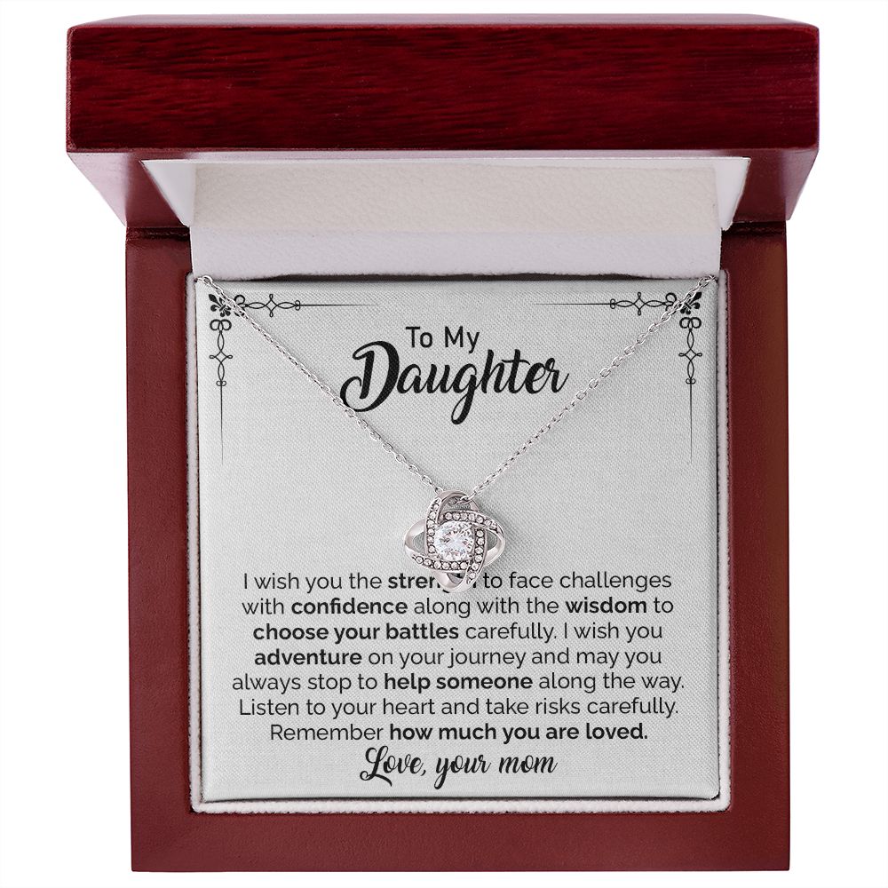 Daughter Gift Necklace from Mom with Message Card