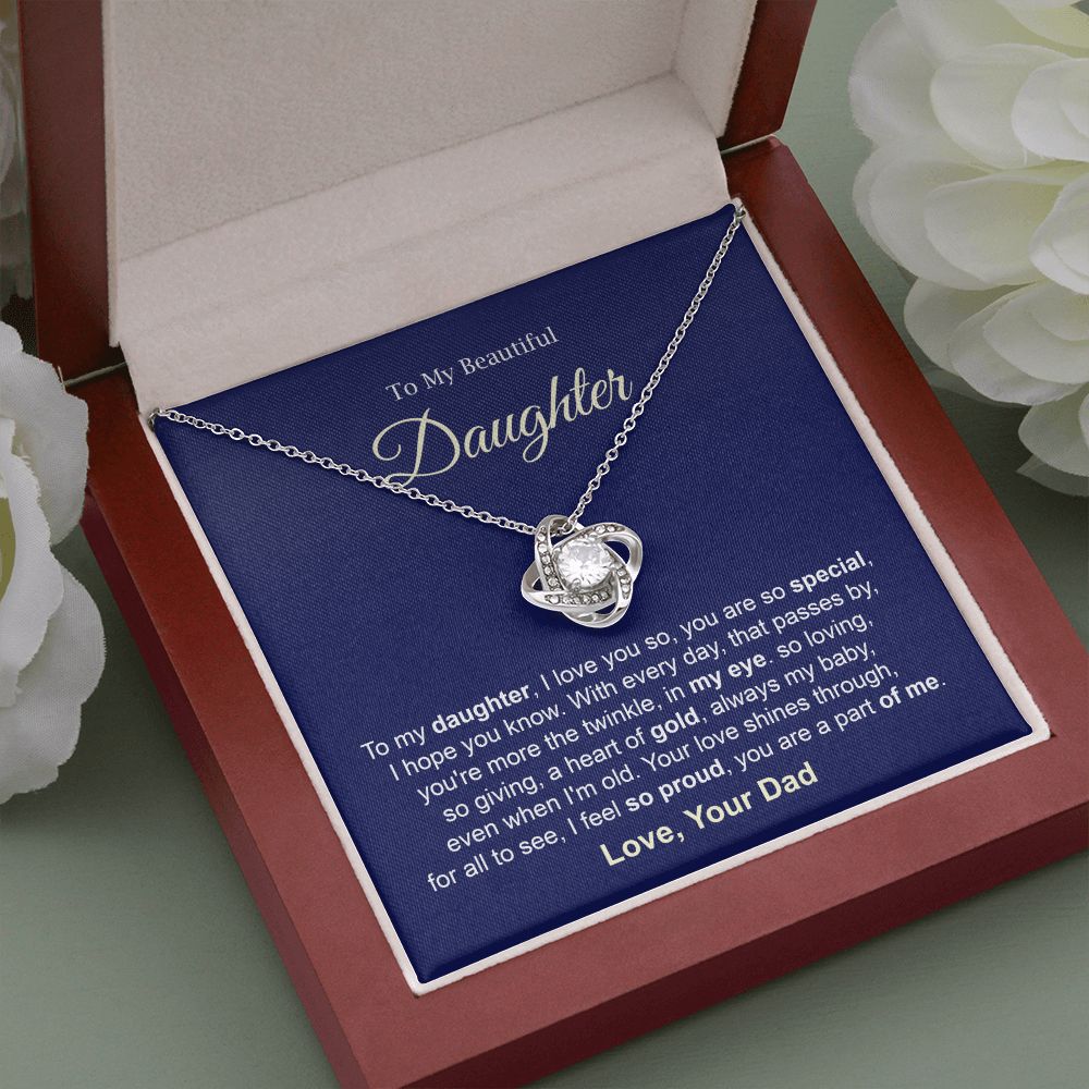 Daughter Necklace Gift from Dad with Sweet Message