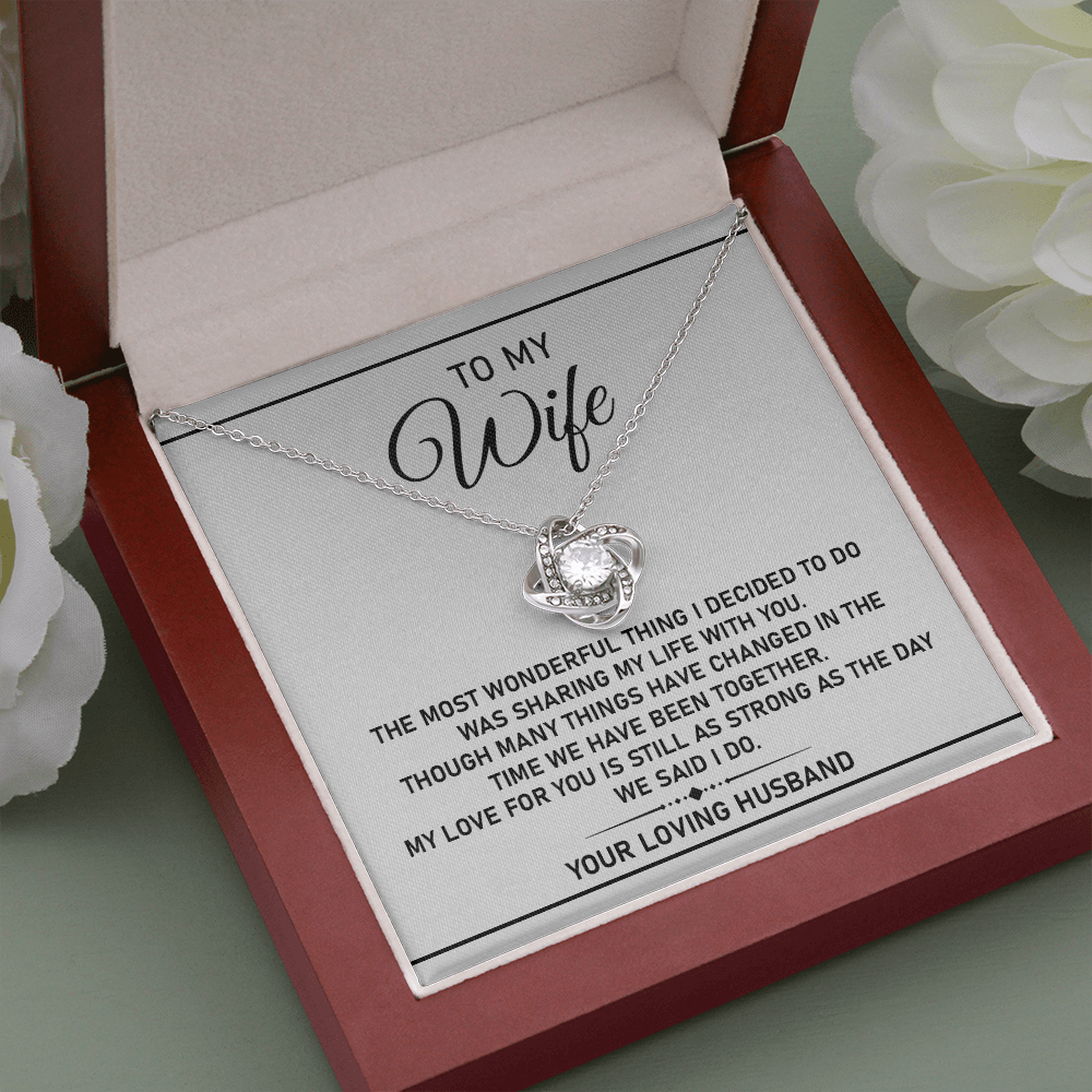 Wife Necklace Gift from Husband with Love Message Card
