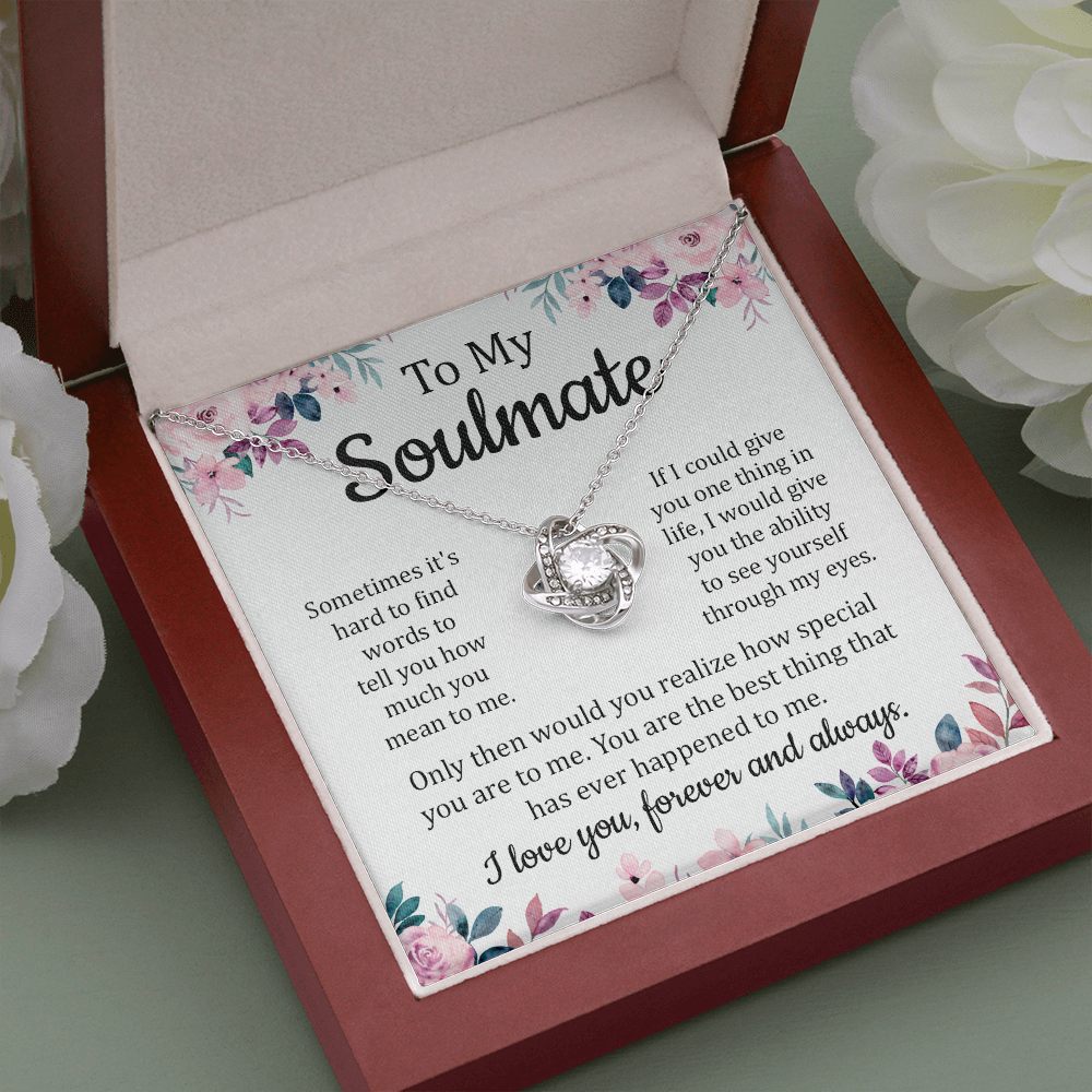 Soulmate Necklace Gift with Loving Message Card