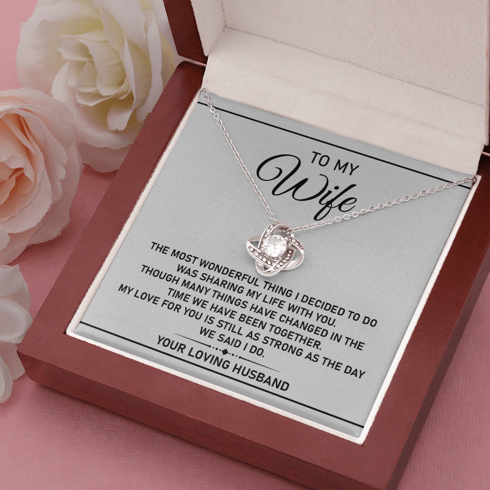 Wife Necklace Gift from Husband with Love Message Card