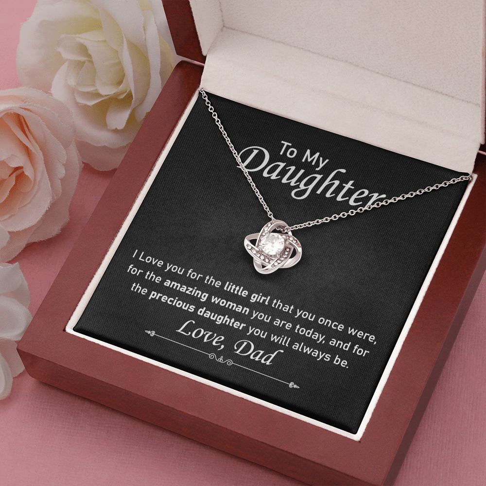 Daughter Necklace Gift from Dad with Message Card