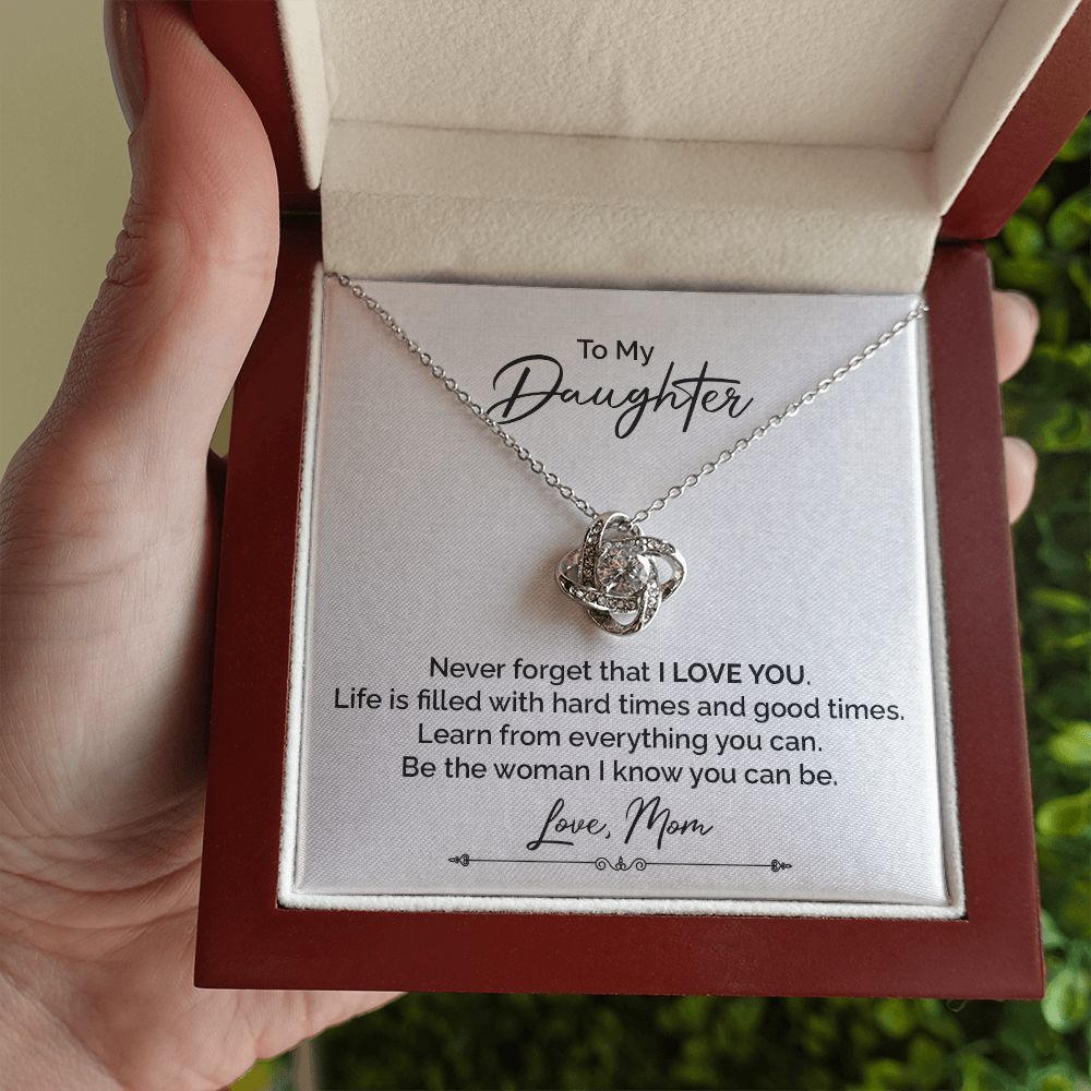 To My Daughter Necklace from Mom with Inspiring Note