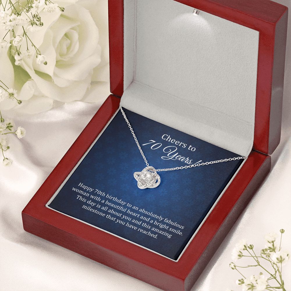 70th Birthday Necklace Gift for Her with Love Card