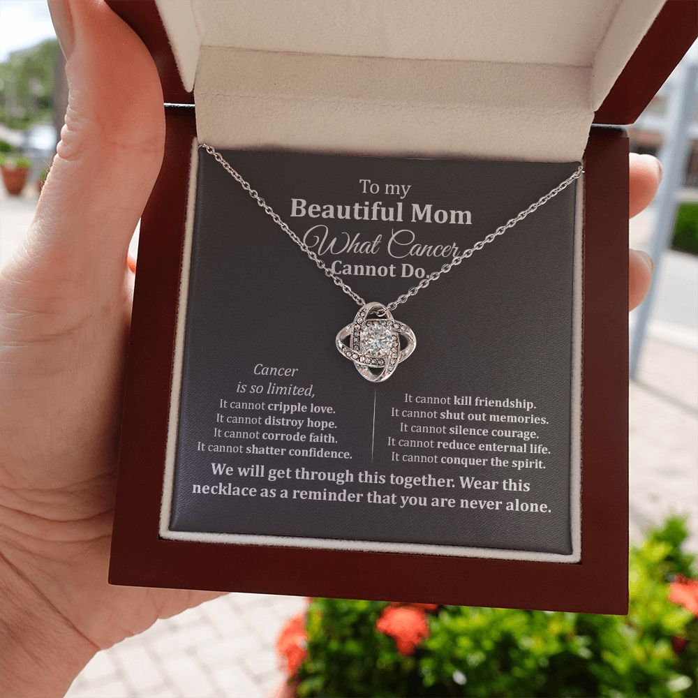 Mom Cancer Support Necklace with Gift Message