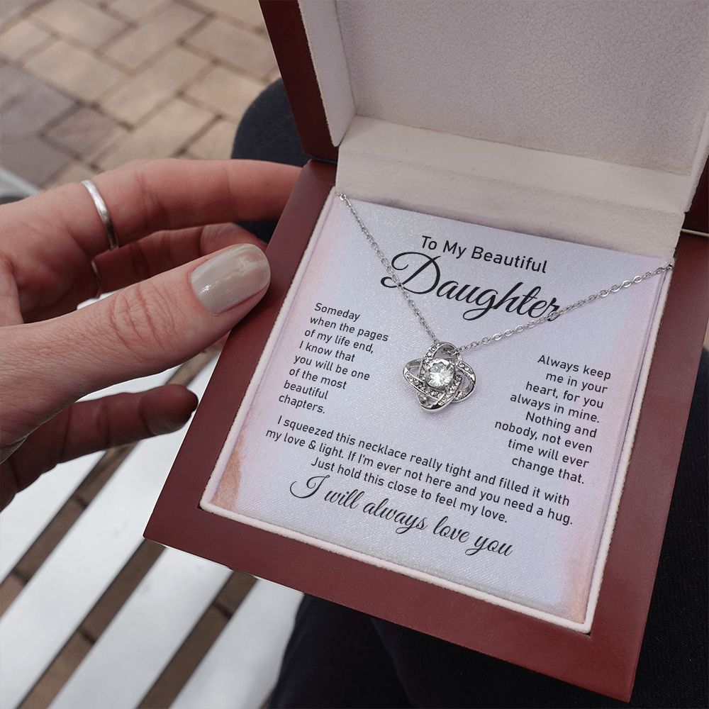 Daughter Necklace Gift with Eternal Love Message