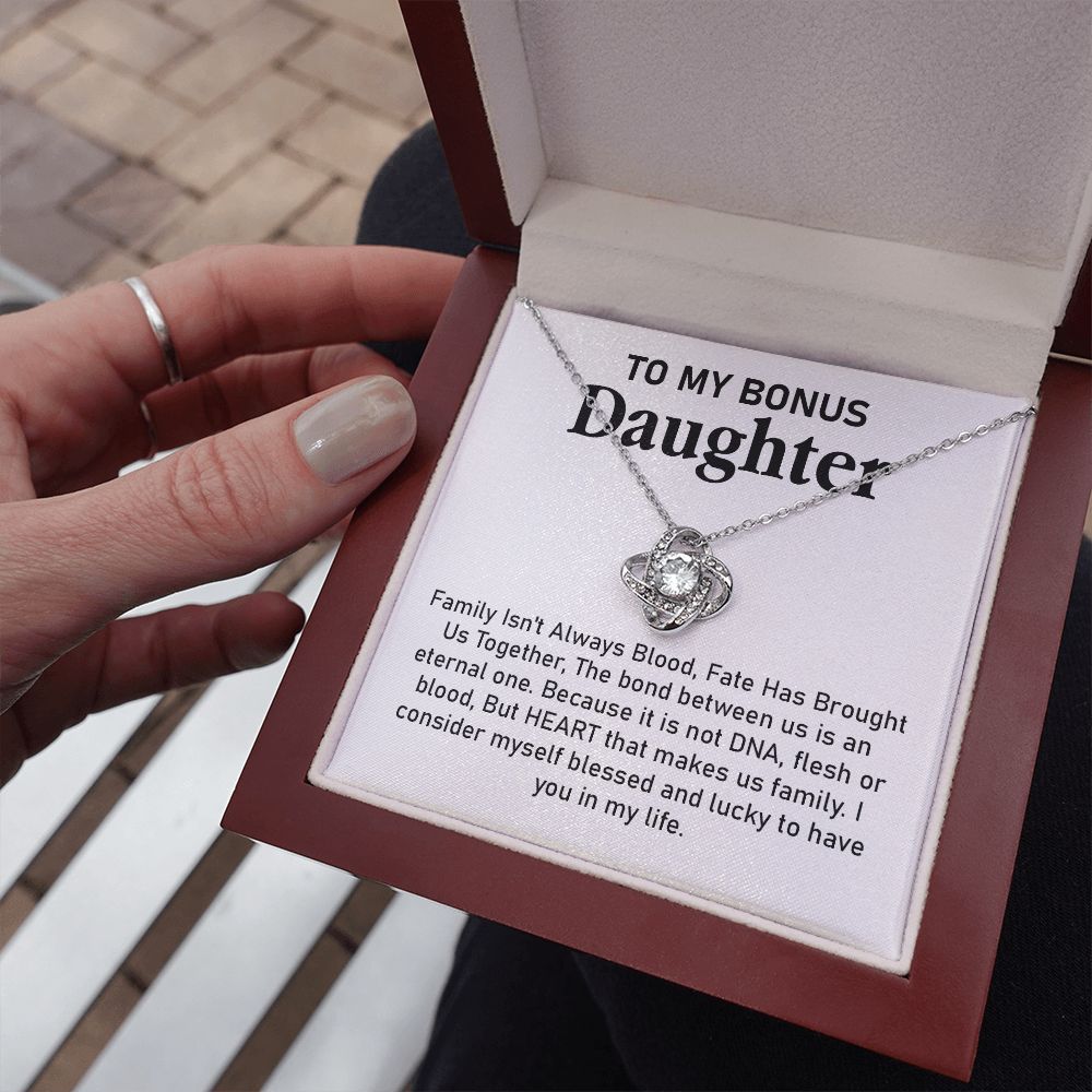Bonus Daughter Necklace Gift with Family Message
