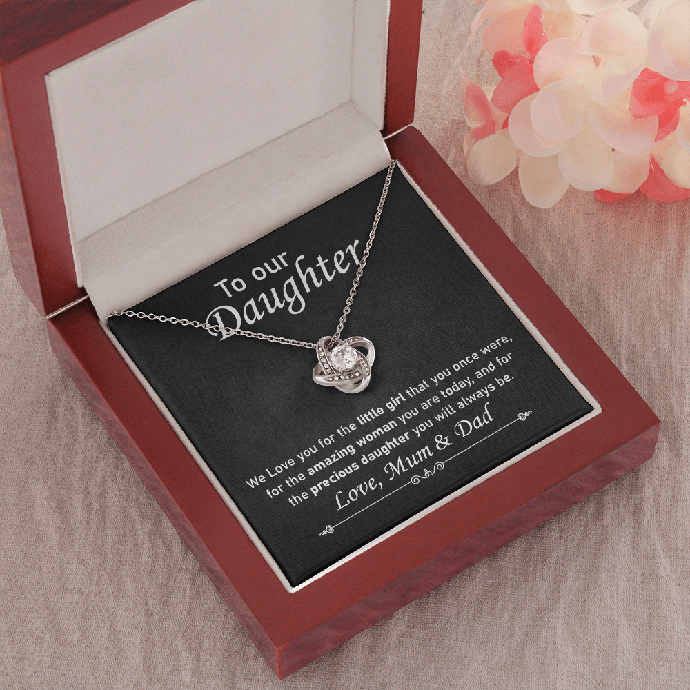 Daughter Necklace Gift from Mum and Dad with Note