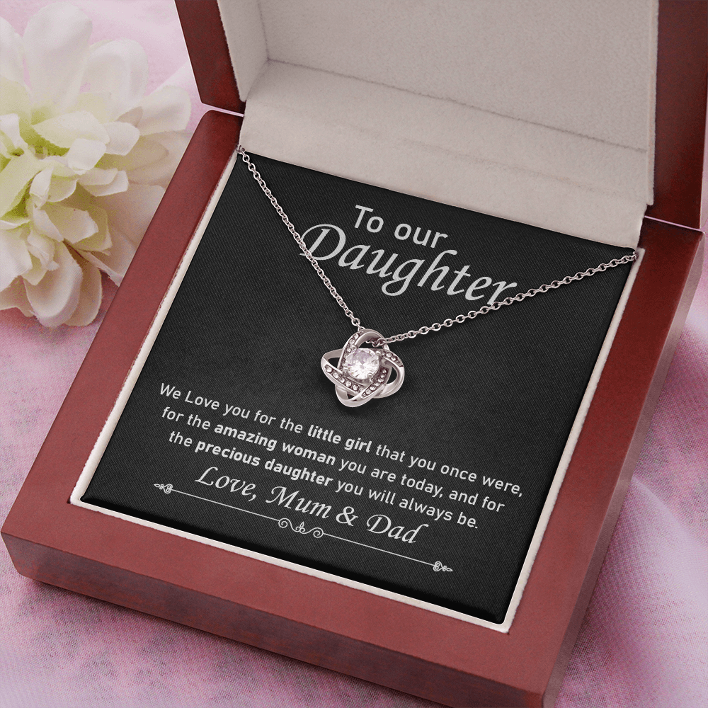 Daughter Necklace Gift from Mum and Dad with Note