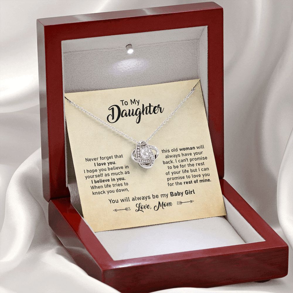 Daughter Necklace Gift from Mom with Inspirational Card