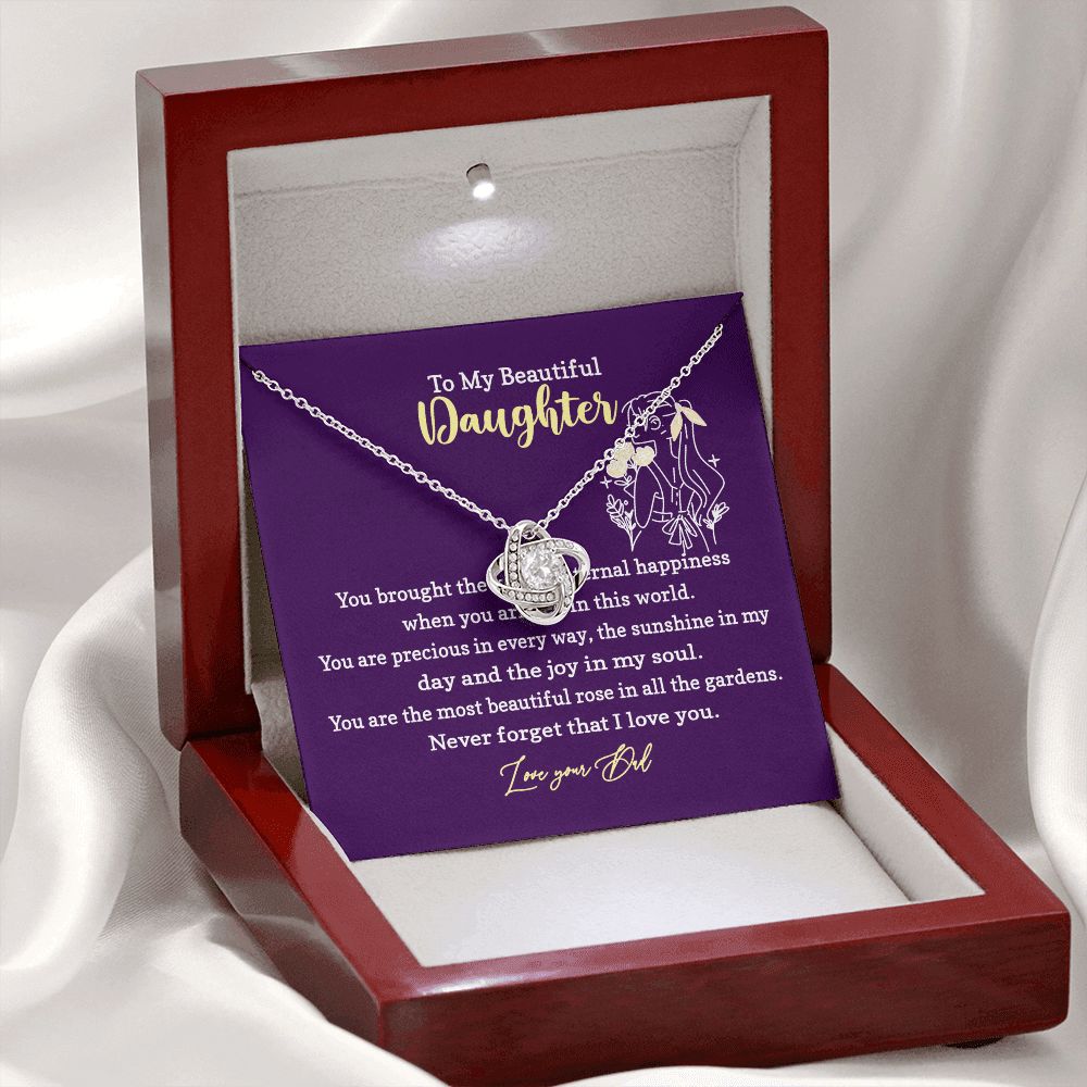 Daughter Necklace Gift from Dad with Message Card