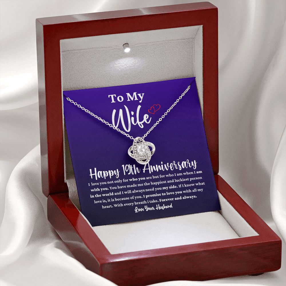 19th Anniversary Necklace Gift for Wife From Husband
