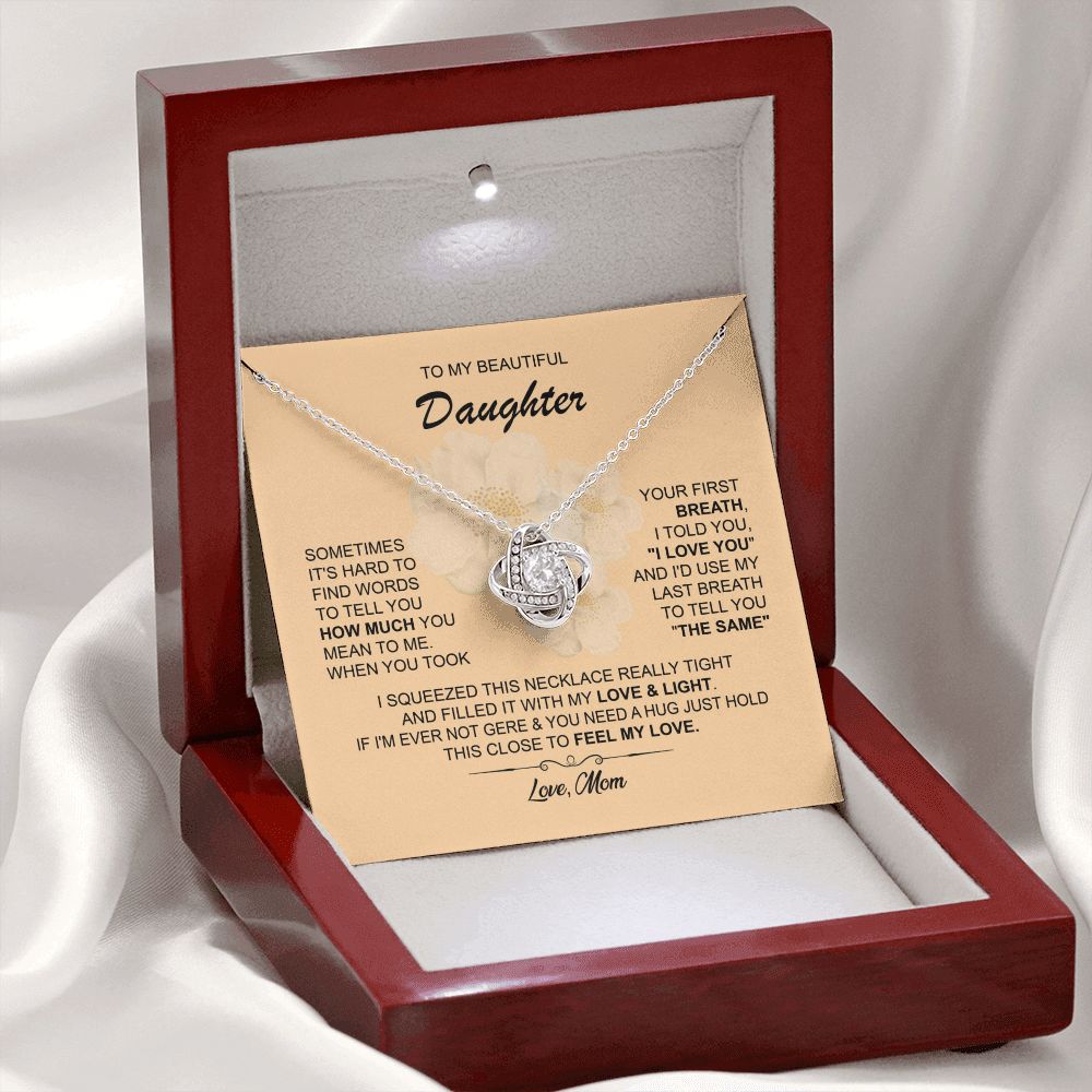 Necklace for Daughter from Mom with Hug Message