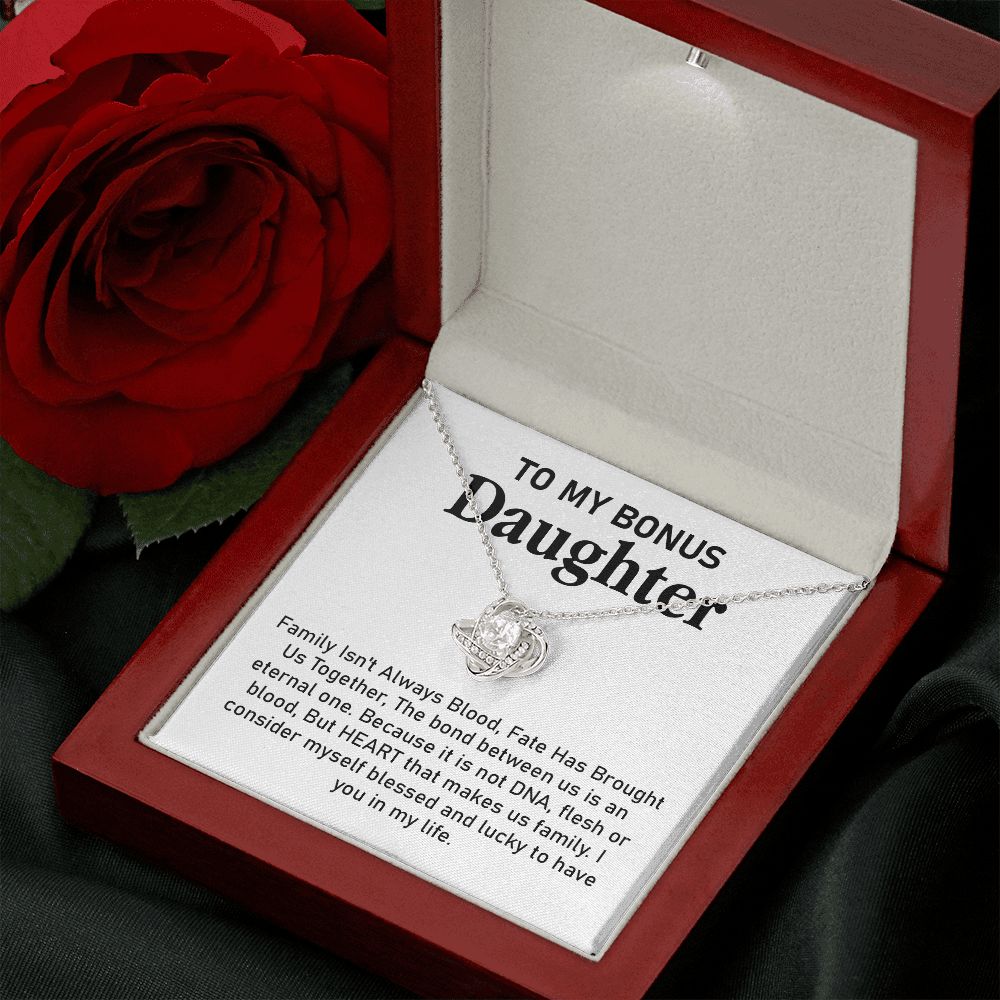 Bonus Daughter Necklace Gift with Family Message