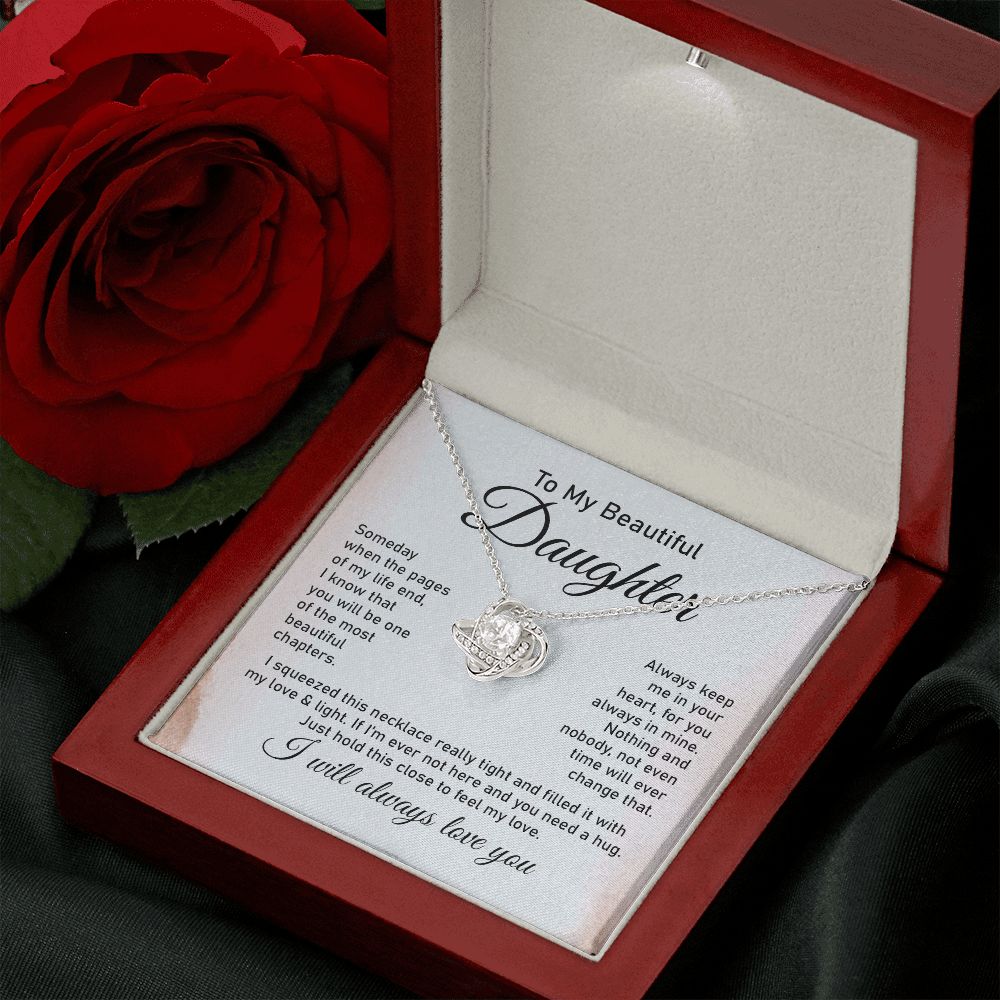 Daughter Necklace Gift with Eternal Love Message