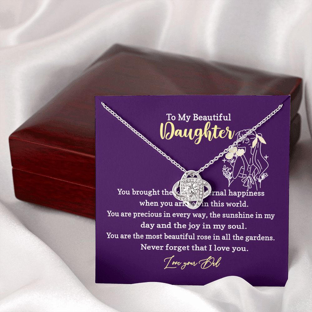 Daughter Necklace Gift from Dad with Message Card