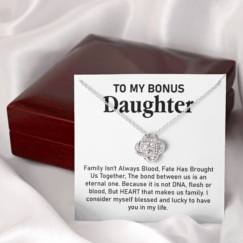 Bonus Daughter Necklace Gift with Family Message