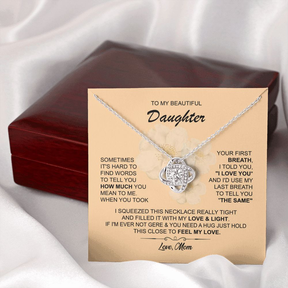 Necklace for Daughter from Mom with Hug Message