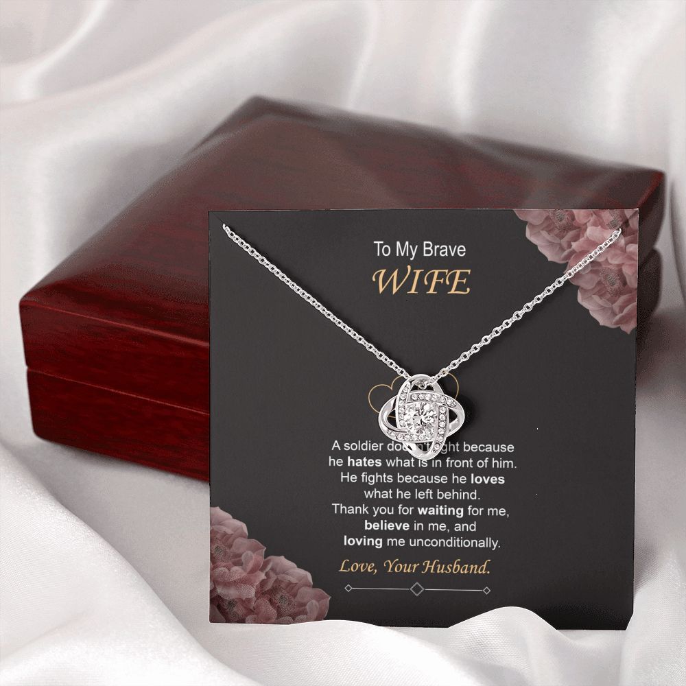 Military Husband to Wife Necklace Gift With Message Card