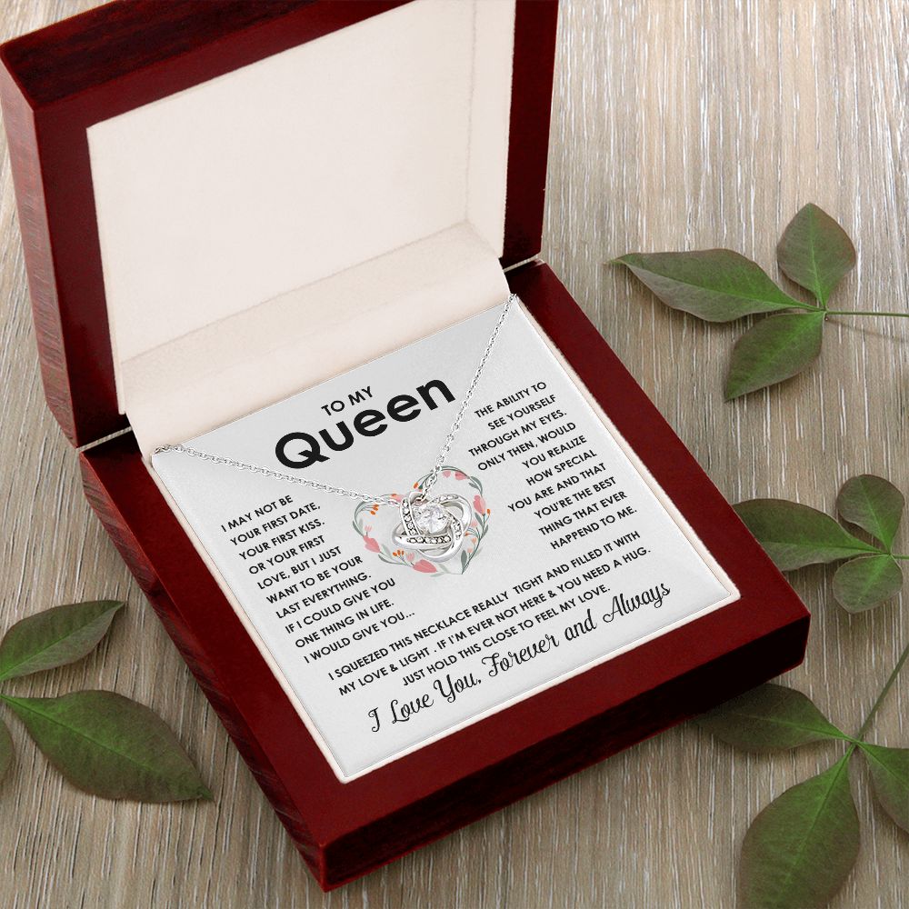To My Queen Infinity Heart Necklace Gift for Her