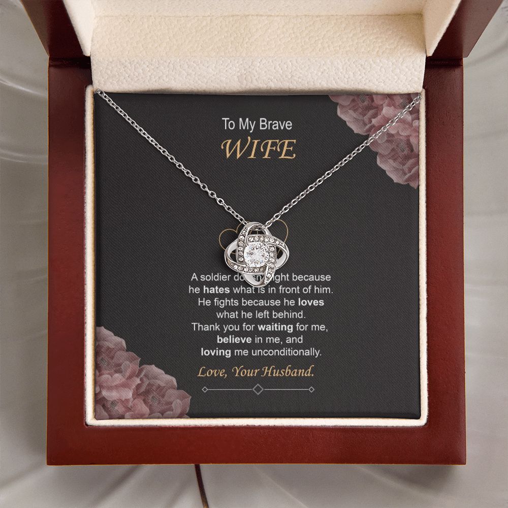 Military Husband to Wife Necklace Gift With Message Card